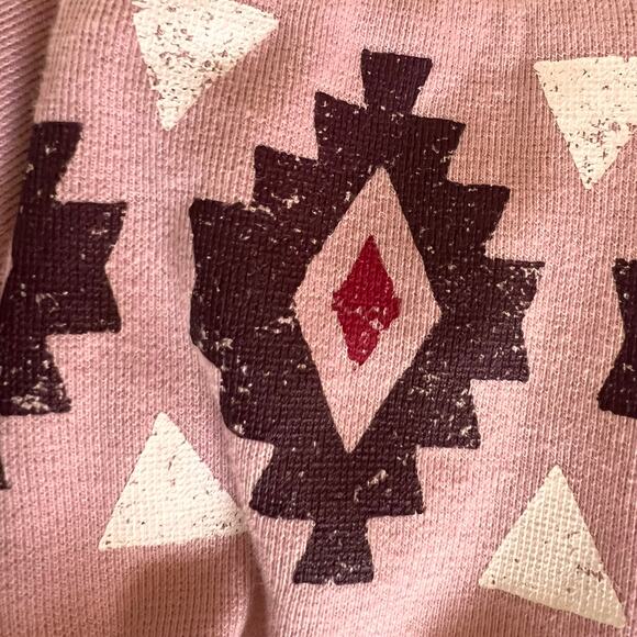 Ariat Pink Henley Long Sleeve Pullover Top Western Southwest Cuff M - Picture 7 of 10